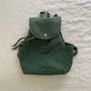 Baggu Green Canvas Drawstring Backpack Bag